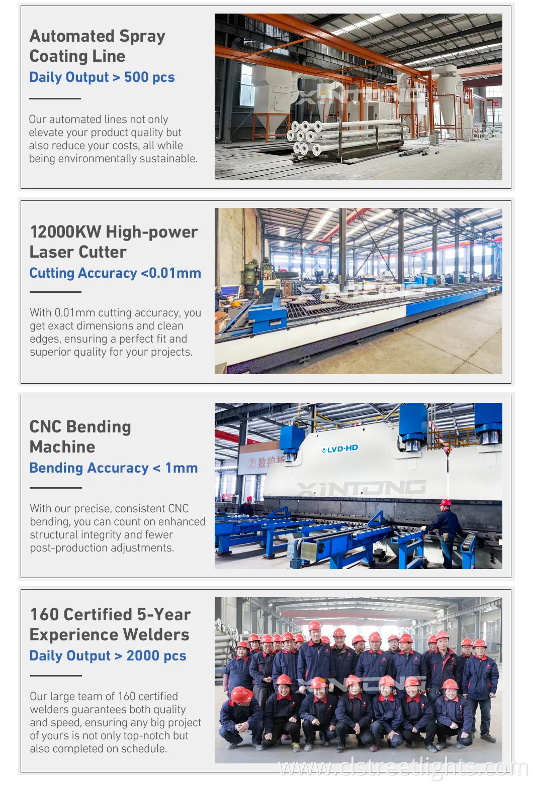 XINTONG Split Type Solar Outdoor LED Garden Street Post Lamp Pole Split-Type Street Light Pole